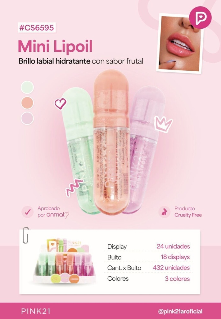 Mini lip oil TAPA PASTEL PINK 21