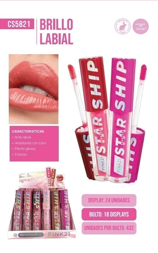 [PL-486330] Lip gloss STAR SHIP CS5821 PINK 21