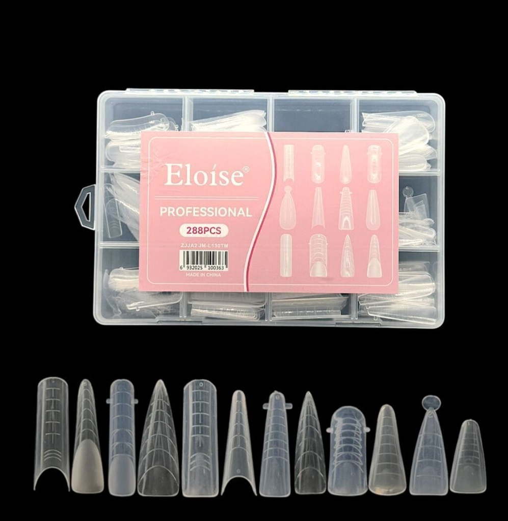 [PL-100363] Capsulas dual PROFESSIONAL TRANSPARENTE 288pcs JM-L130TM/ ELOISE