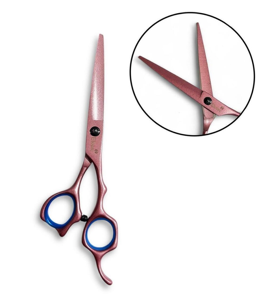 [PL-020990] Tijera ROSA METALIZADA recta N`14 ELOISE