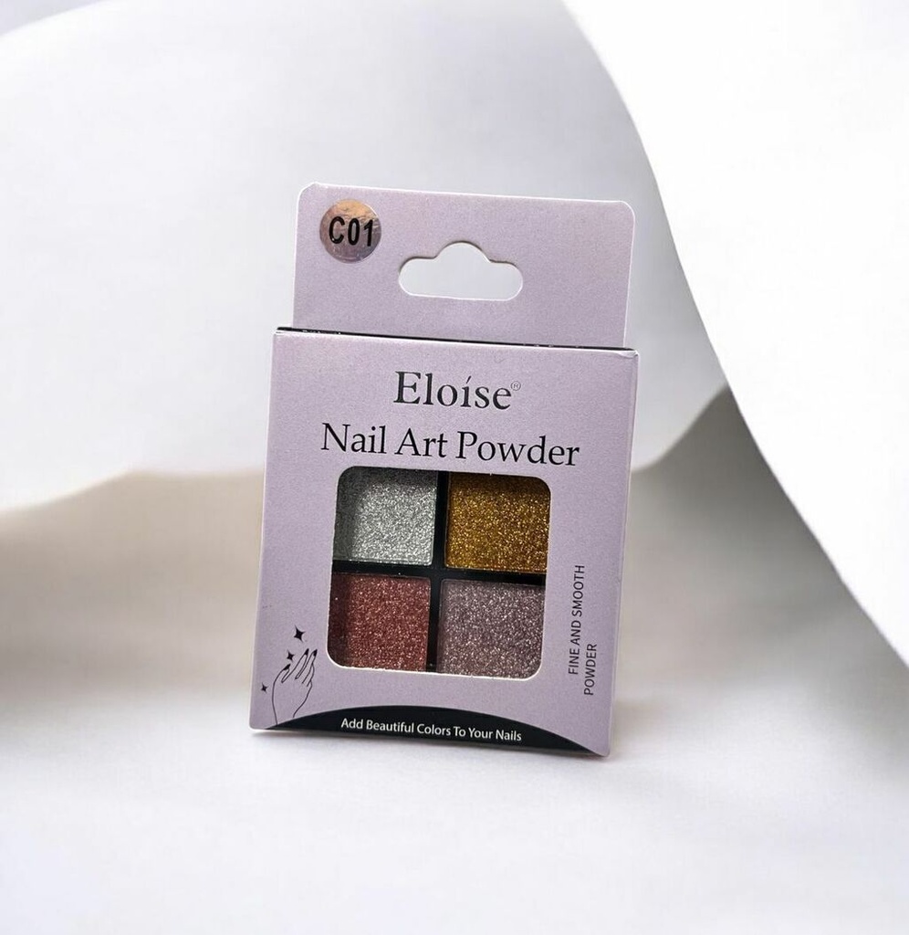 [PL-510184] Polvo efecto espejo solido x4 colores ELOISE