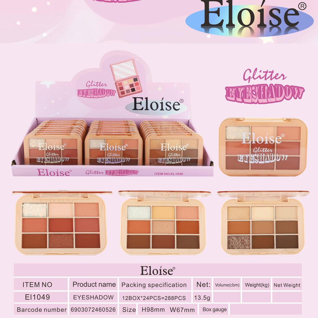 Sombra para ojos GLITTER EYESHADOW x9 colores ELOISE