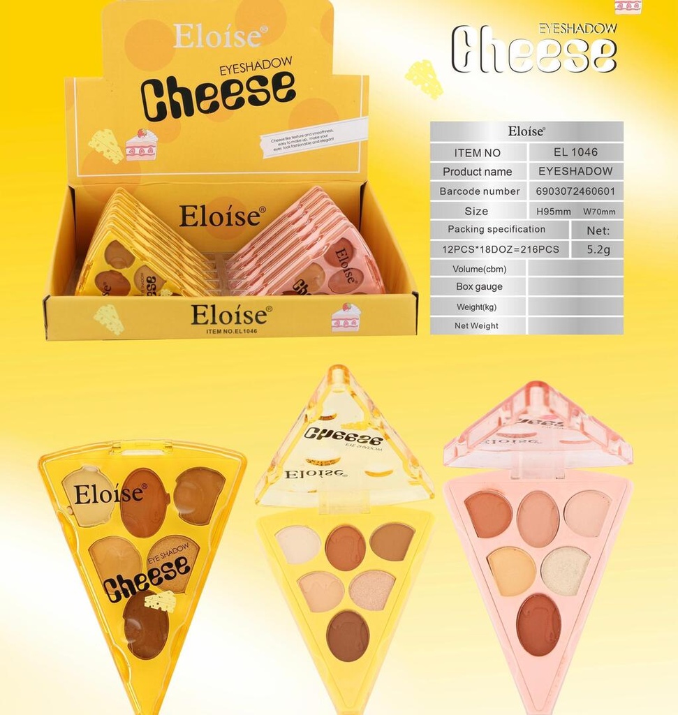 Sombra para ojos CHESSE x6 colores ELOISE