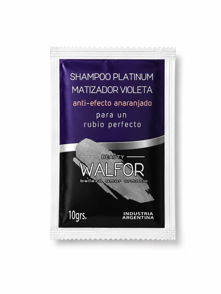 Shampoo PLATINUM MATIZADOR VIOLETA 10ml BEAUTY WALFOR