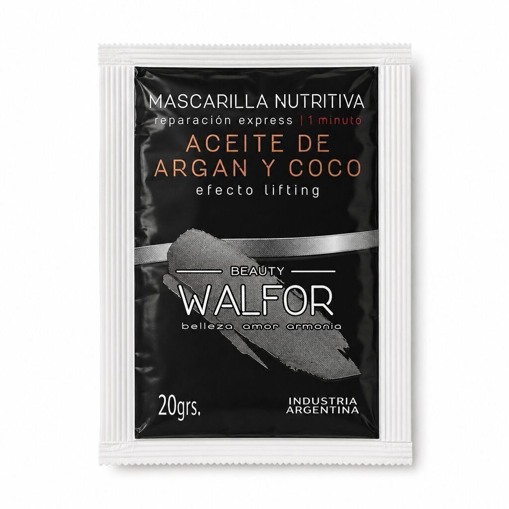 [PL-440645] Mascarilla nutritiva ACEITE DE ARGAN Y COCO 20 ml BEAUTY WALFOR
