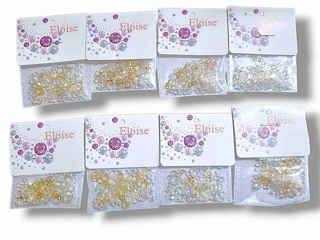 [PL-016863] Strass para las uñas con diamantitos y perlas ELOISE