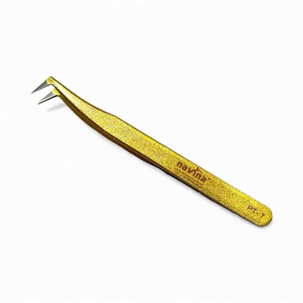 [PL-PT-7, 150050] Pinza L para las pestañas DORADO NAVINA