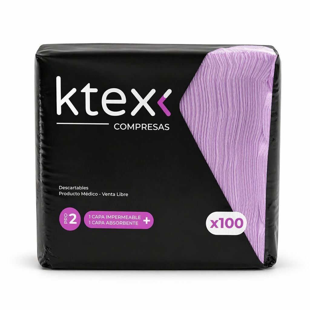 [PL-K-tex] Compresas comprimidas x100 unidades