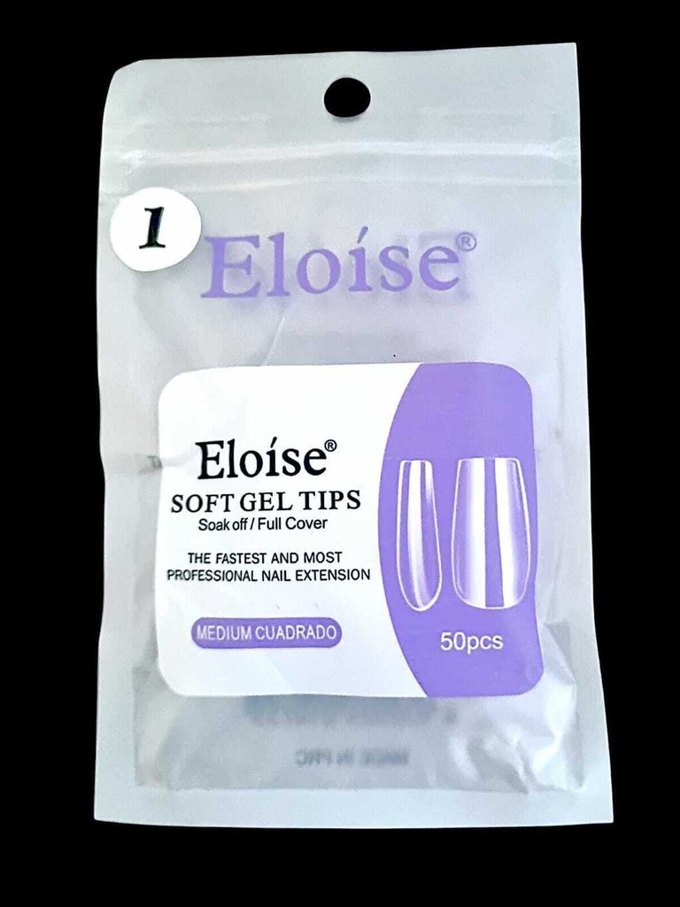 [PL-REPUESTO, 010755] TIPS SOFT GEL MEDIUM CUADRADO X50 EN BOLSITA ELOISE