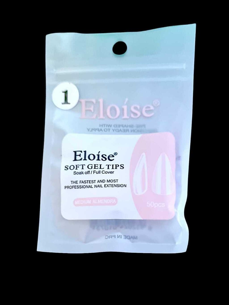 [PL-REPUESTO, 010731] TIPS SOFT GEL MEDIUM ALMENDRA X50 EN BOLSITA ELOISE