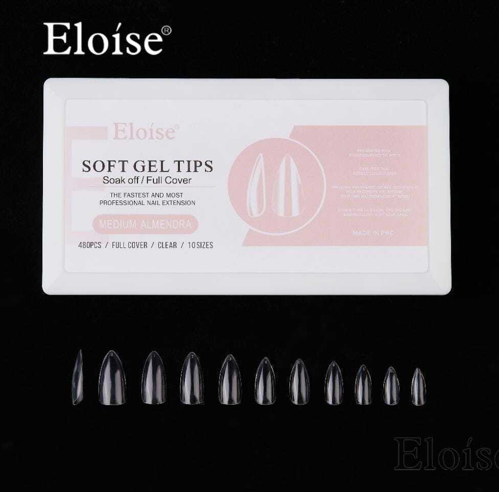 [PL-MA480, 010250] Tips soft gel MEDIUM ALMENDRA X480 EN CAJA ELOISE