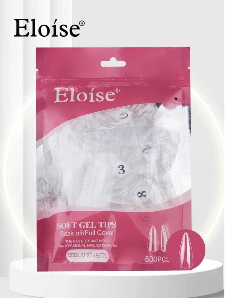 [PL-MS500, 010502] Tips soft gel MEDIUM STILETTO x500 ELOISE