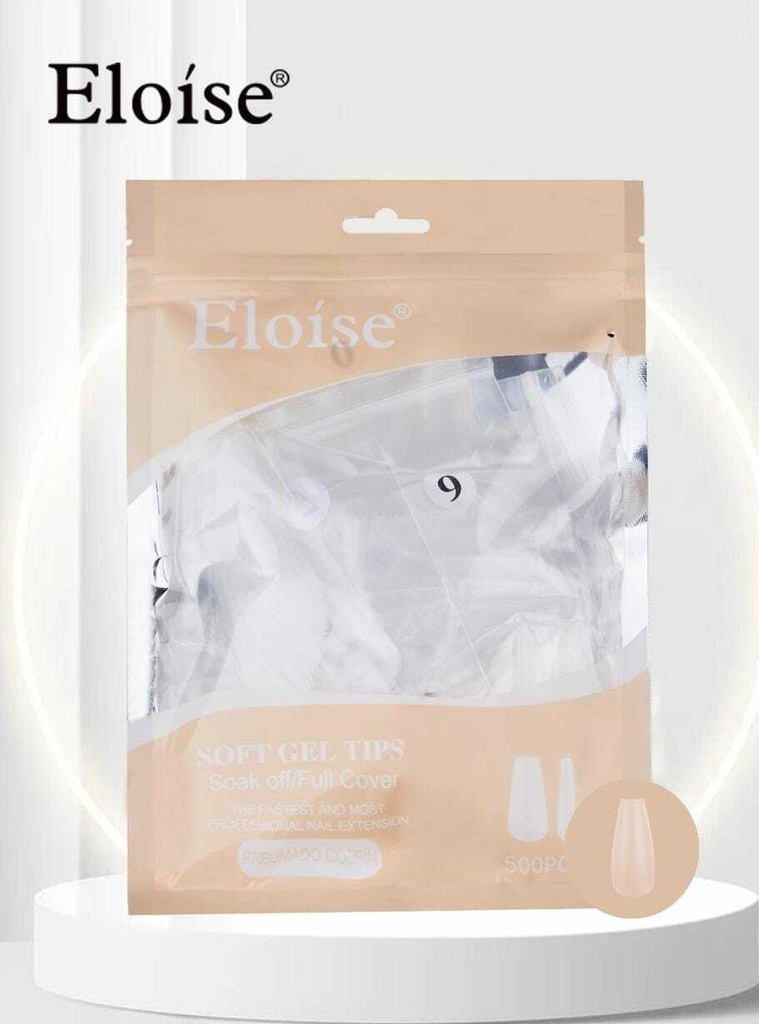 [PL-PCO500, 010526] Tips soft gel PRELIMADO COFFIN x500 ELOISE