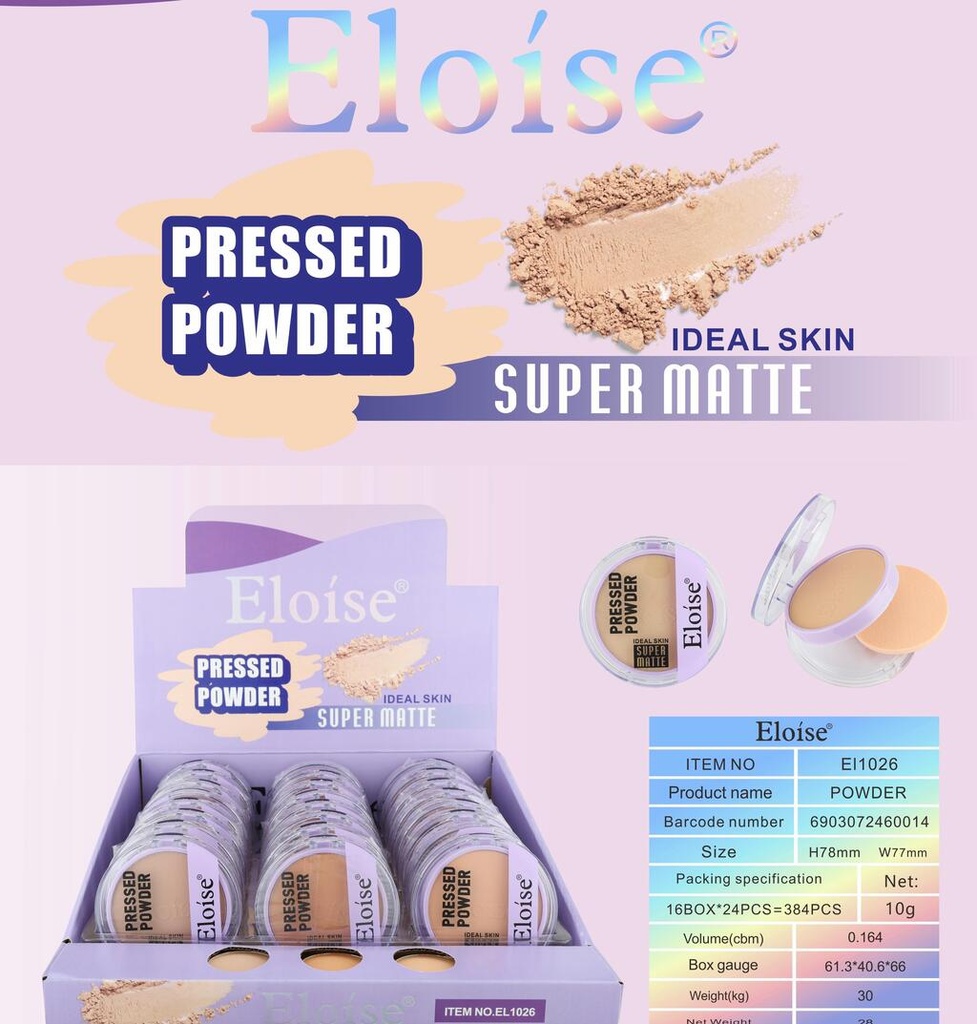 [PL-EL1026, 460014] Base compacta SUPER MATTE ELOISE