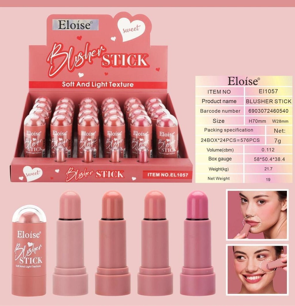 [PL-EL1057, 460540] Rubor en barra STICK ELOISE