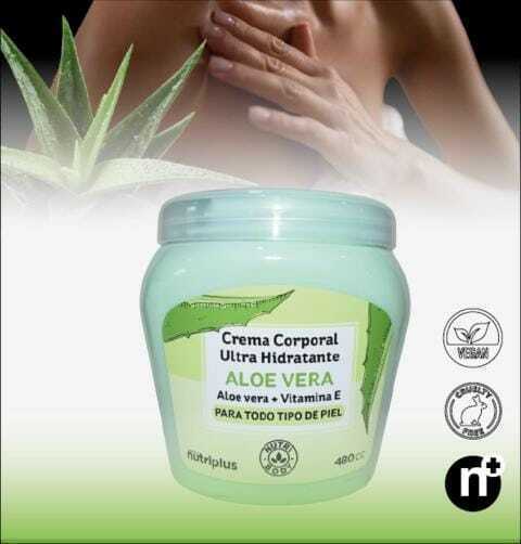 [PL-725207/1935, 1935] Crema corporal ALOE VERA + VITAMINA E 480 cc NUTRIPLUS