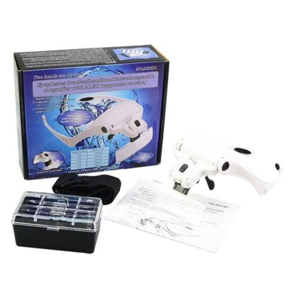 [PL-200495] Vincha con anteojos + 5 lentes de aumento + 2 luz LEDS ELOISE
