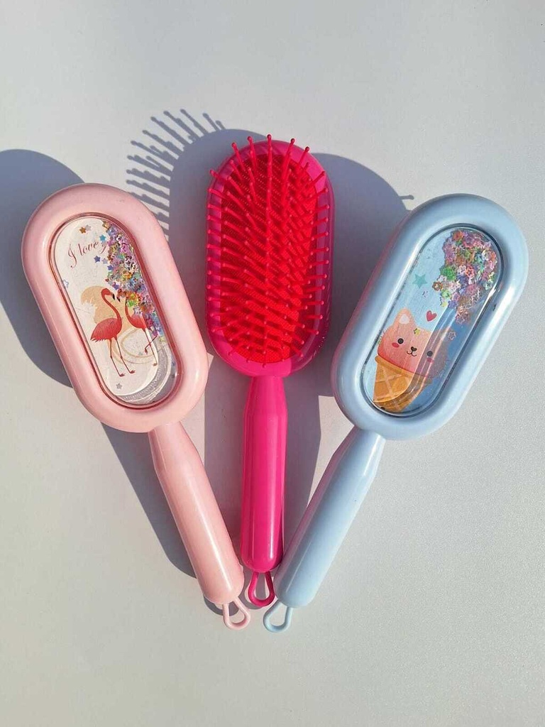 [PL-TS8127, 481270] Cepillo para el pelo INFANTIL GLITTER OVALADO SURTIDO