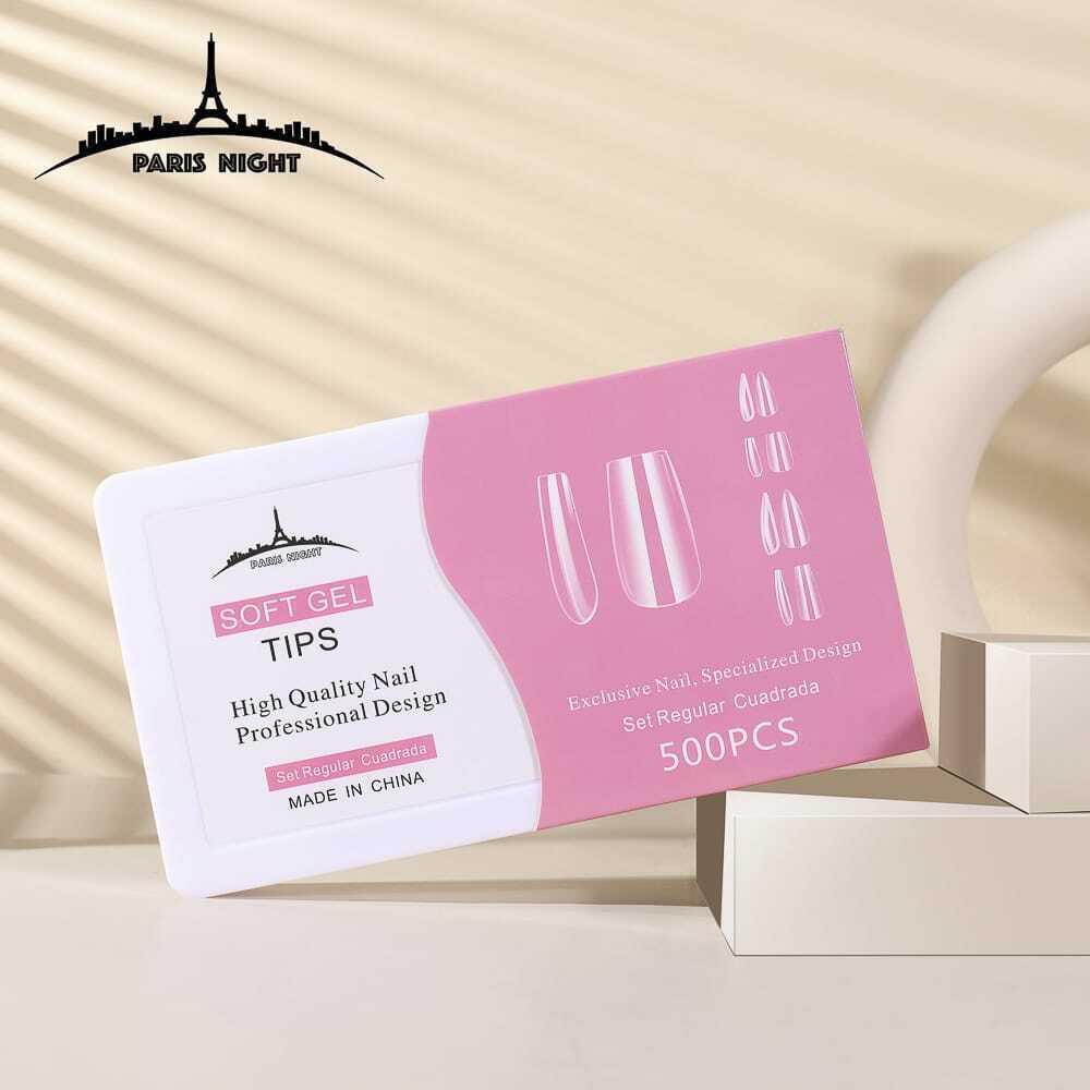 [PL-PN 20750-1] Tips soft gel CUADRADA en caja rosa