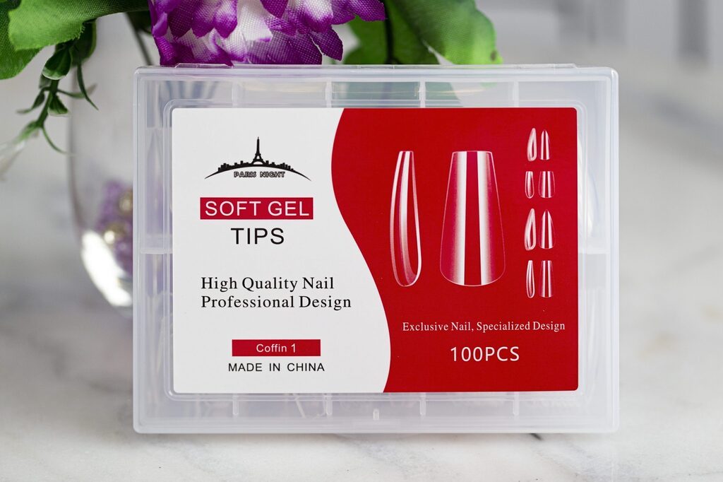[PL-pn20253] TIPS SOFT GEL COFFIN UNA SOLA MEDIDA caja roja PARIS NIGHT
