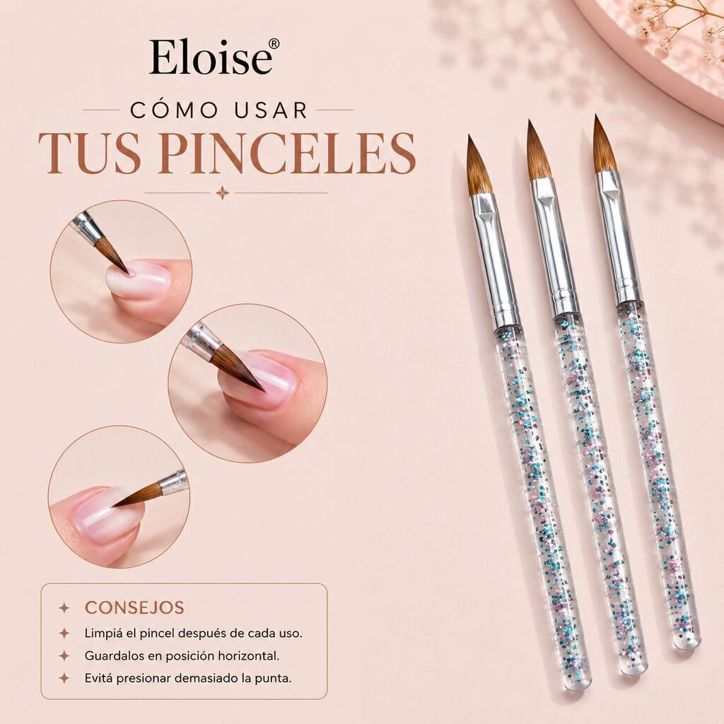 [PL-CFSJB-C, 084192] Pincel acrilico glitter x3 ELOISE