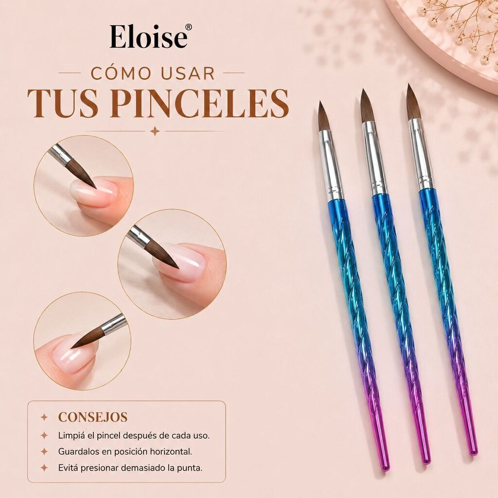 [PL-LXSJB, 084437] Pincel acrilico x3 tornasol espiral ELOISE