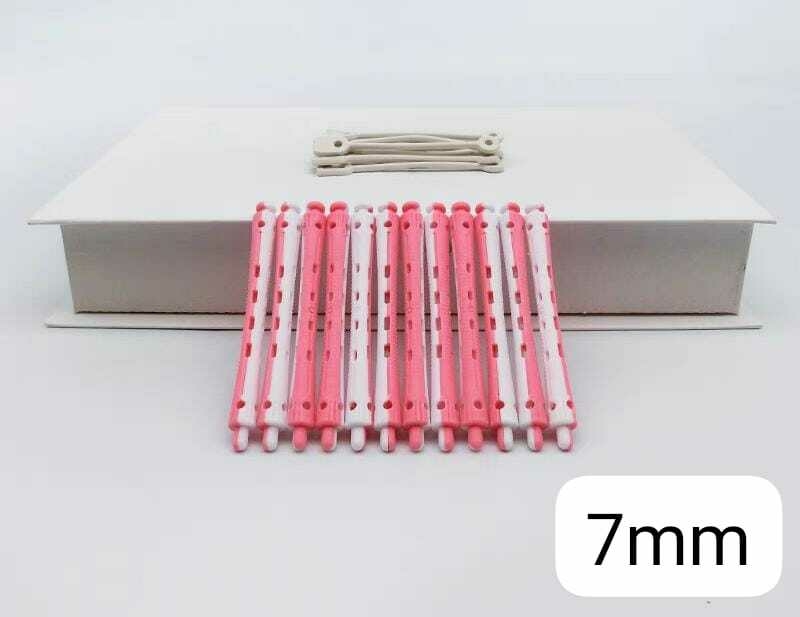 Rulero ROSA Y BLANCO 7MM X12 HAIR ROLLERS