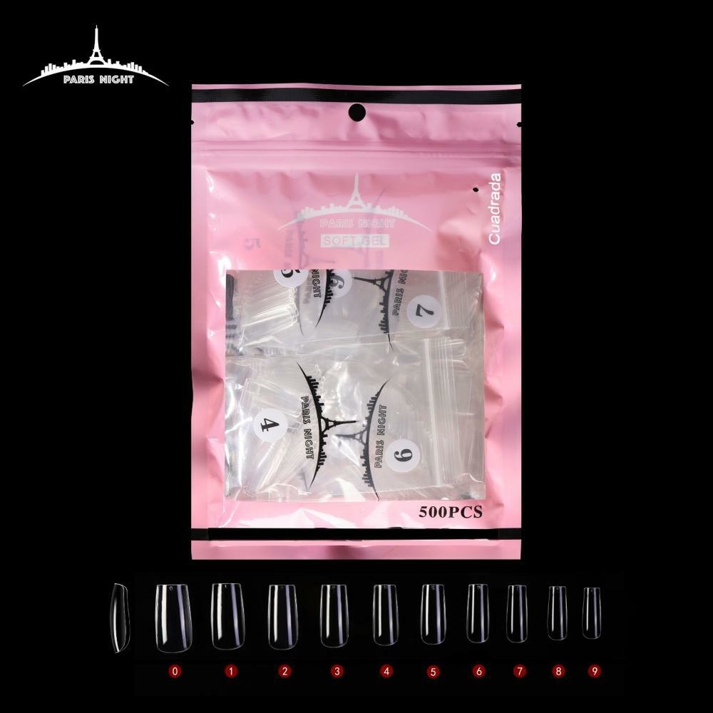 [PL-] Tips Soft gel CUADRADO Paris Night 20751-1 BOLSA ROSA