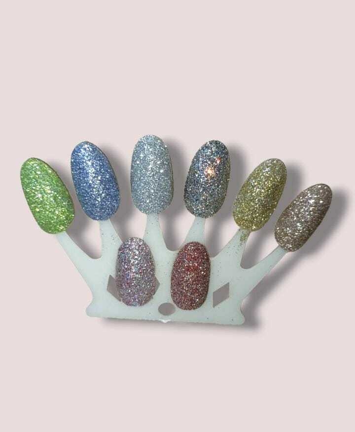 Glitter para las uñas x8