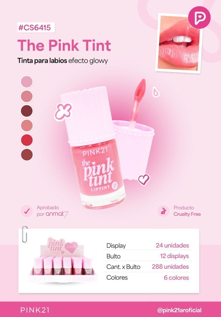 [PL-CS6415, 488549] Tinta para labios THE PINK TINT PINK 21