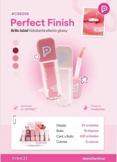 [PL-CS6206, 488105] Lip gloss color EFECTO GLOSSY PINK 21