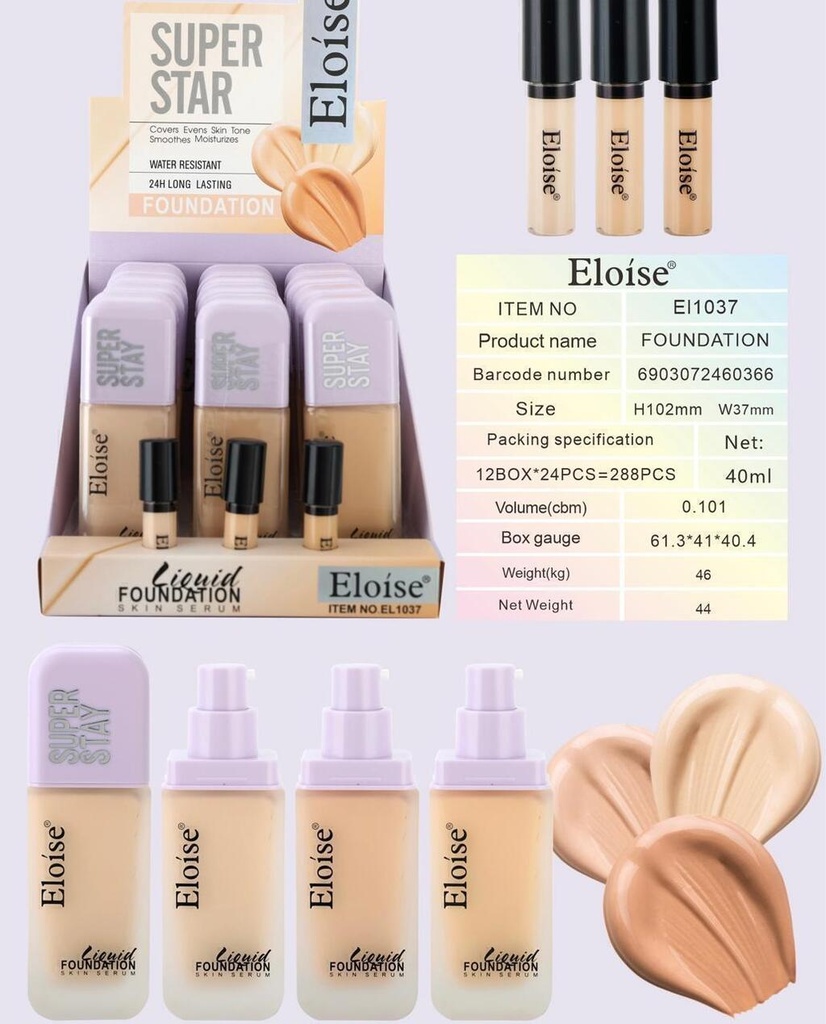 [PL-EL1037, 460366] Base de maquillaje de vidrio SUPER STAR ELOISE