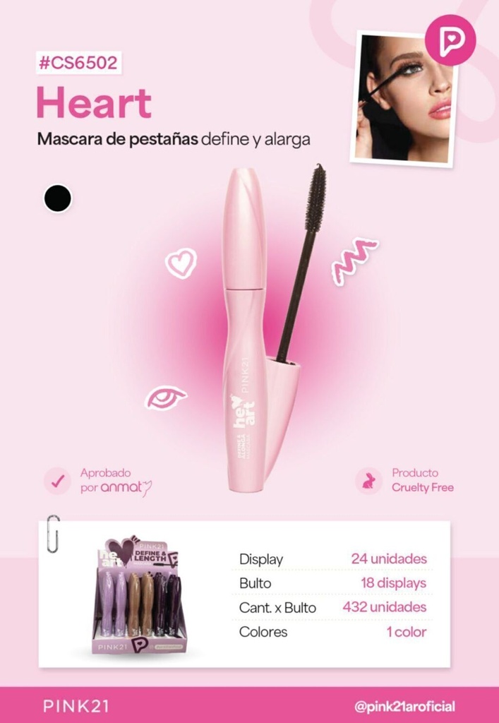 Mascara de pestañas DEFINE & LENGTH CS:6502 PINK 21