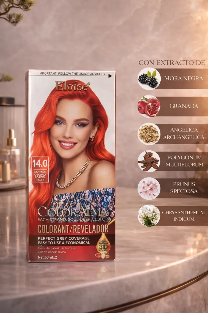 [PL-011813] Kit completo de coloracion 14.0 CASTAÑO OSCURO + ROJIZO ROJO ELOISE