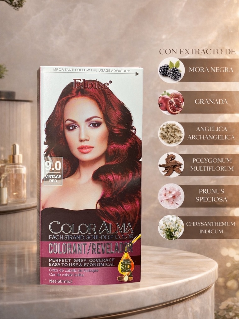[PL-011738] Kit completo de coloracion 9.0 VINTAGE RED ELOISE