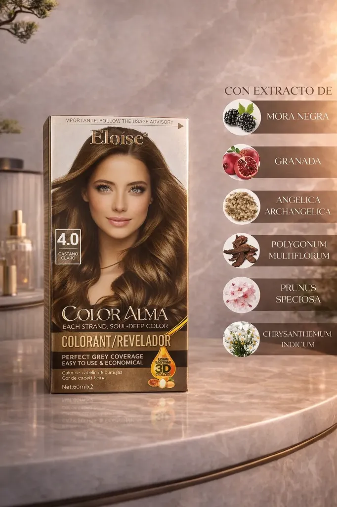 [PL-011745] Kit completo de coloracion 4.0 CASTAÑO CLARO ELOISE