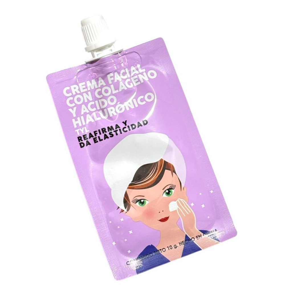 Crema facial con colageno y acido hialuranico 10grs TYL