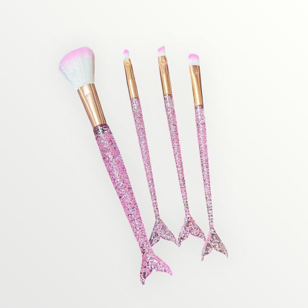 [PL-HZS6030, 016030] Brochas para maquillaje x4 COLA DE SIRENA GLITTER ELOISE