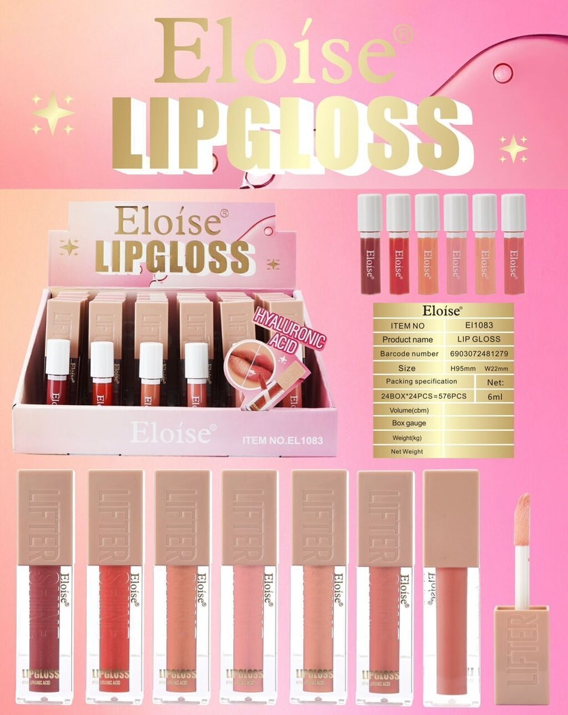 [PL-EL1083, 481279] Lip gloss de color LIFTER SHINE ELOISE