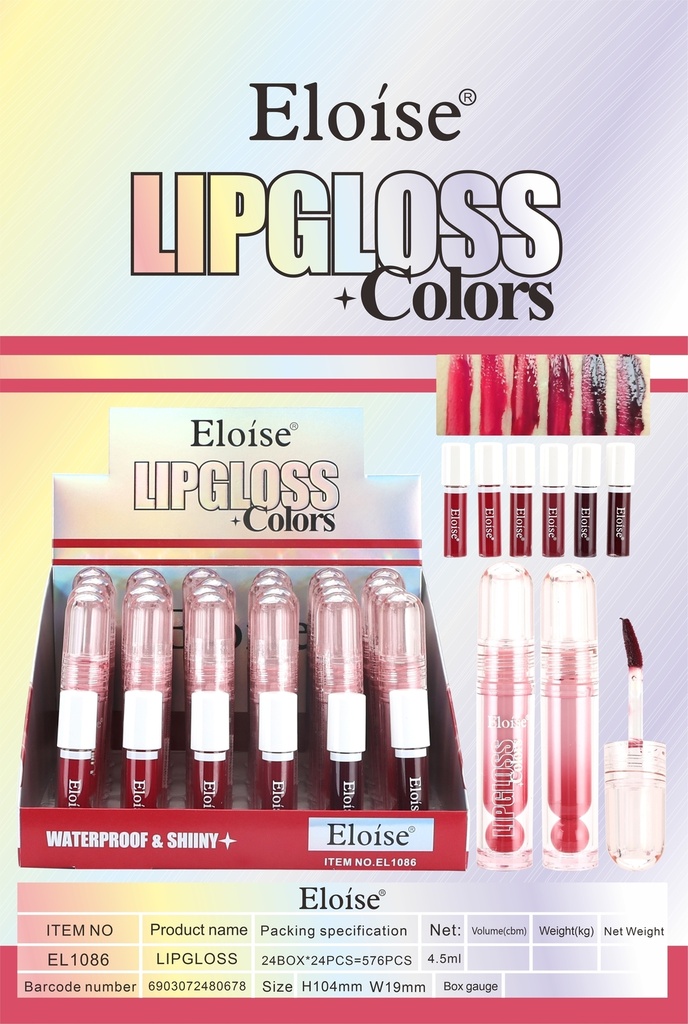 [PL-EL1086, 480678] Lip gloss de color CIRCULO ELOISE