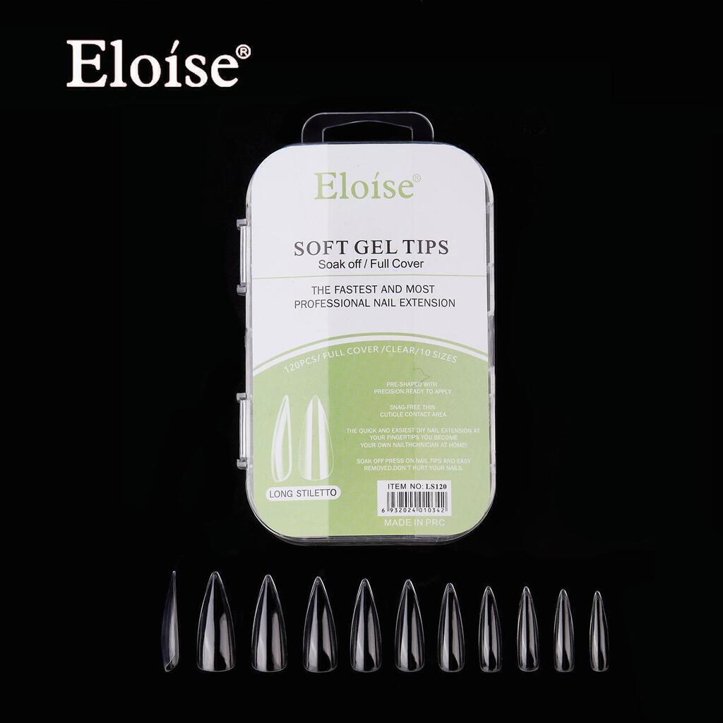[PL-LS120, 010342] Tips soft gel LONG STILLETO x120 EN CAJA CHICA ELOISE