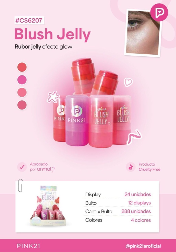 [PL-CS6207, 487788] Rubor en barra JELLY PINK 21