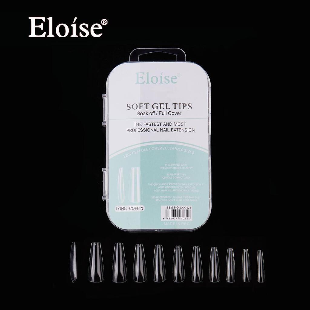 [PL-LCO120, 010328] TIps soft gel LONG COFFIN x120 EN CAJA CHICA ELOISE
