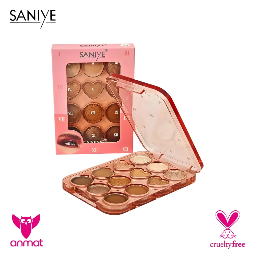 paletas de sombras para ojos 12 tonos Saniye (Pack X3)