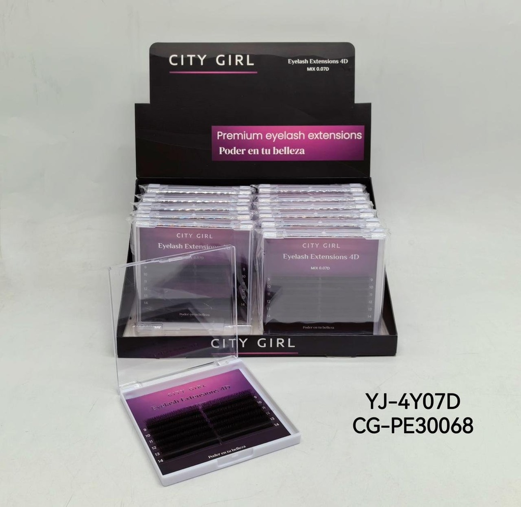 [PG-YJ-4Y07D] PESTAÑAS TECNOLOGICAS 4D 0.7D MIX CITY GIRL