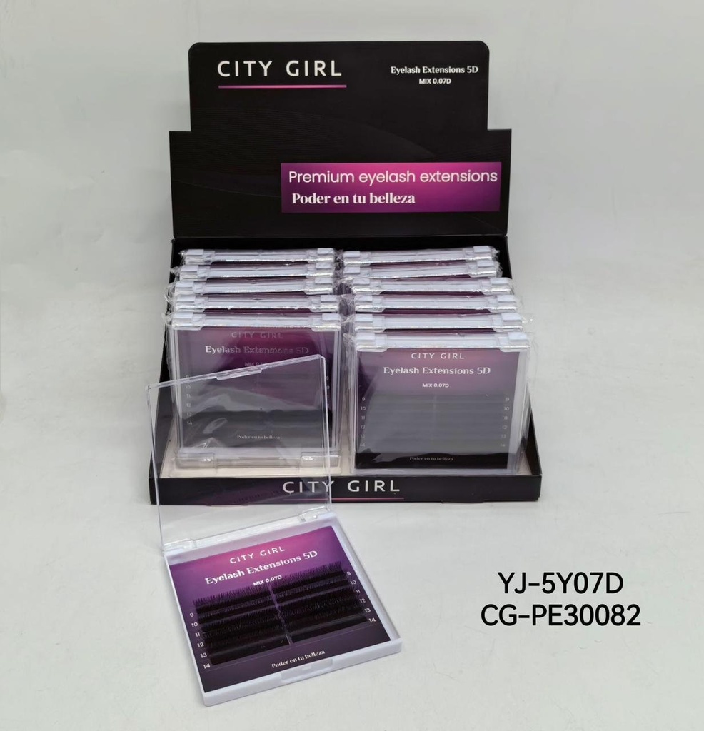 [PG-YJ-5Y07D] PESTAÑAS TECNOLOGICAS 5D 0.7D MIX CITY GIRL
