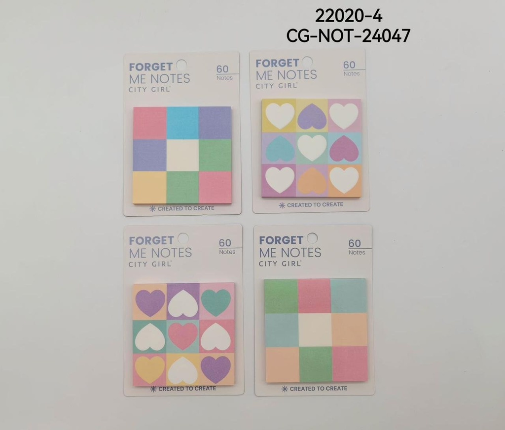 [PG-22020-4] STICKY NOTES DE CORAZON Y CUADRO