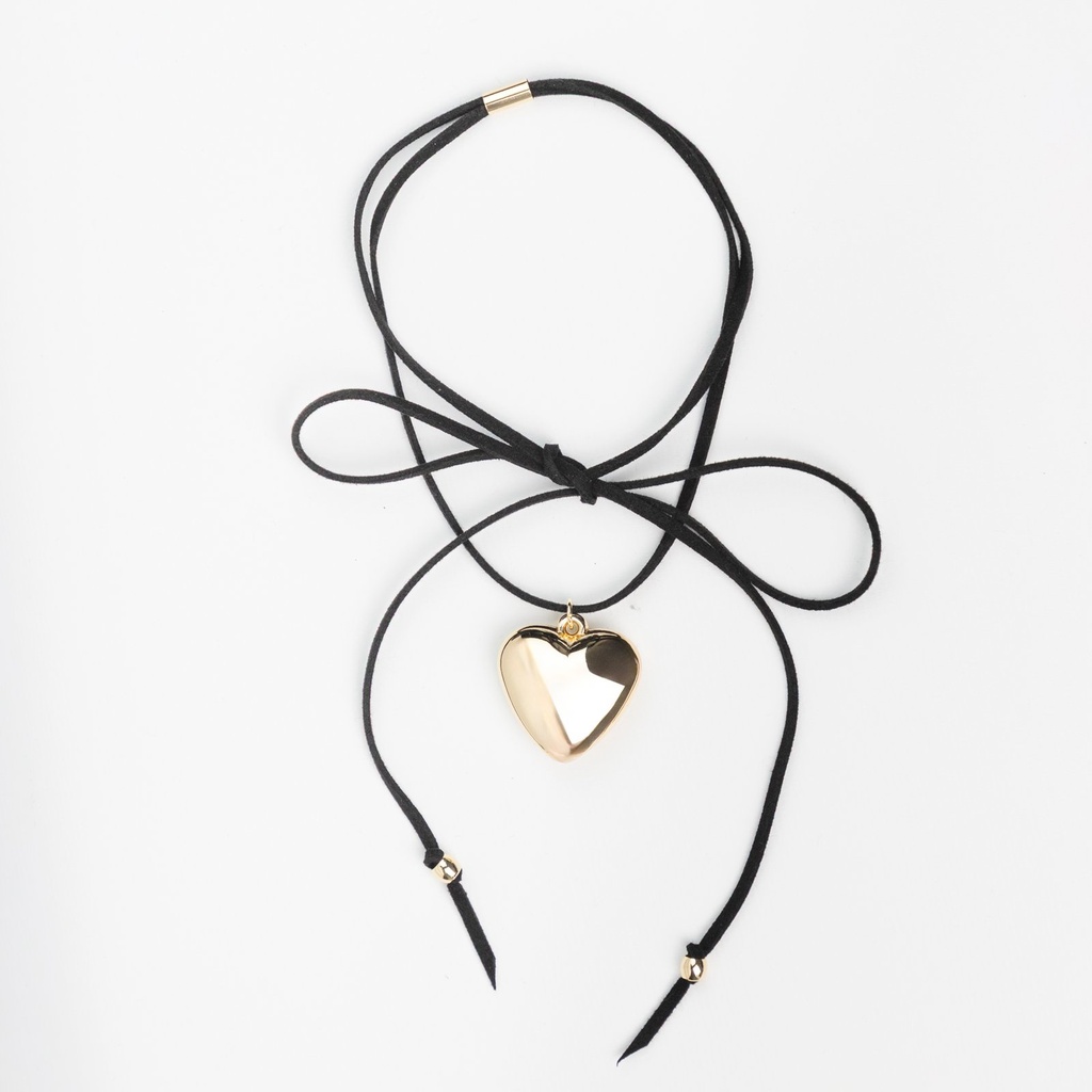 [PG-D-5340-7] COLLAR LAZO NEGRO CORAZÓN CITY GIRL