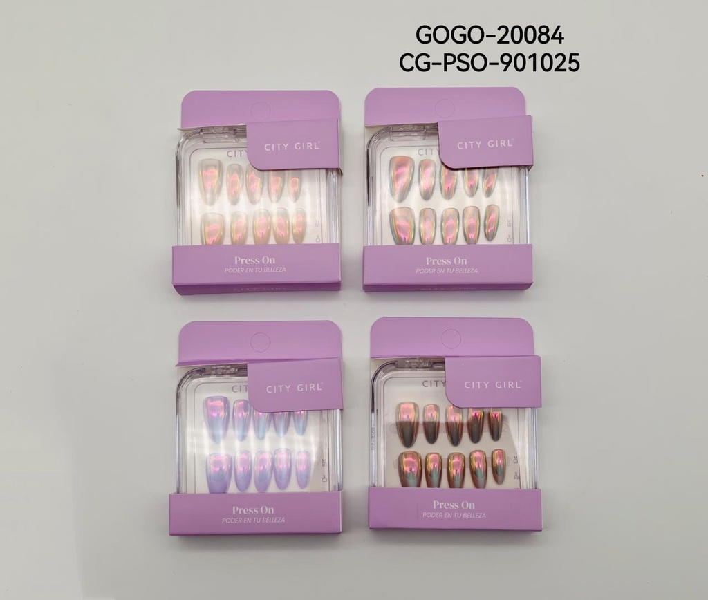 [PG-GOGO-20084/901025] PRESS ON NAILS EFECTO CROMADO