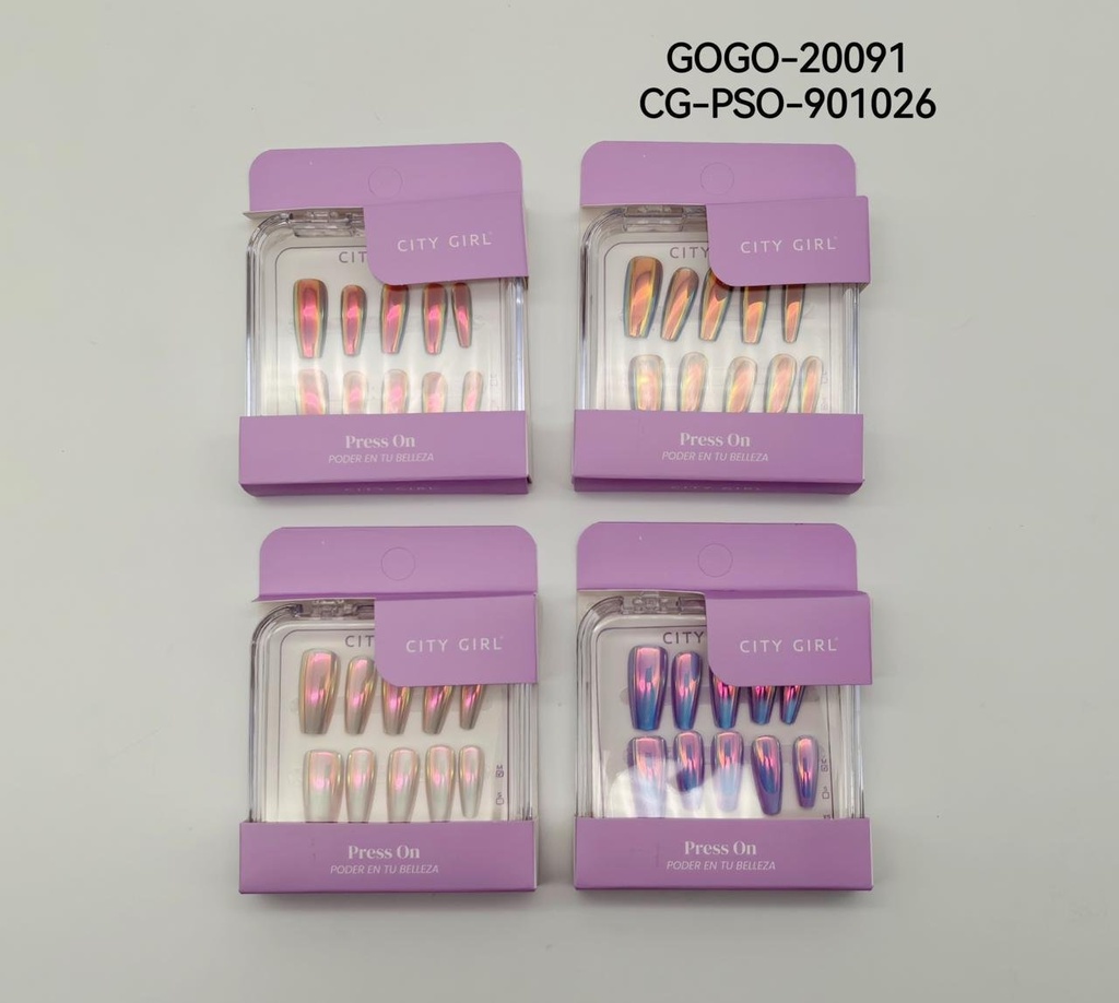 [PG-GOGO-20091/901026] PRESS ON NAILS EFECTO CROMADO